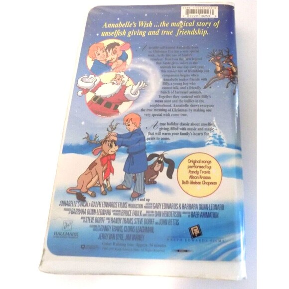 Annabelle's Wish Clamshell Box VHS 1997 Kids Christmas Movie Randy Travis TESTED - Picture 2 of 7